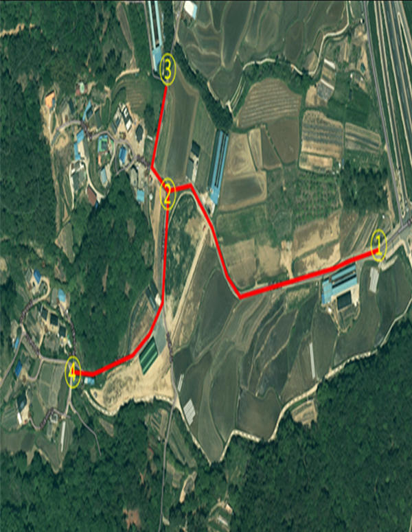 염포동 소방도로 개설(소3-203호선) 위치도. (금회개설 구간 L=98m, B=6.0m - 기개설 구간 - 금회개설 구간 L=130m, )