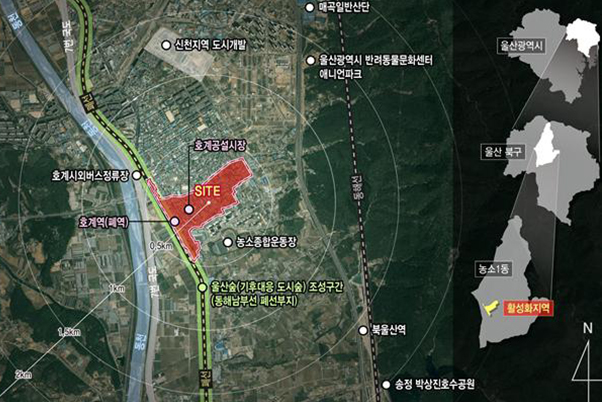 농소1동 도시재생사업 위치도