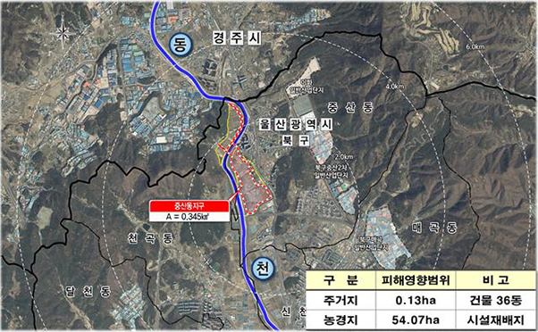 중산동지구 풍수해 생활권 종합정비사업 위치도 1