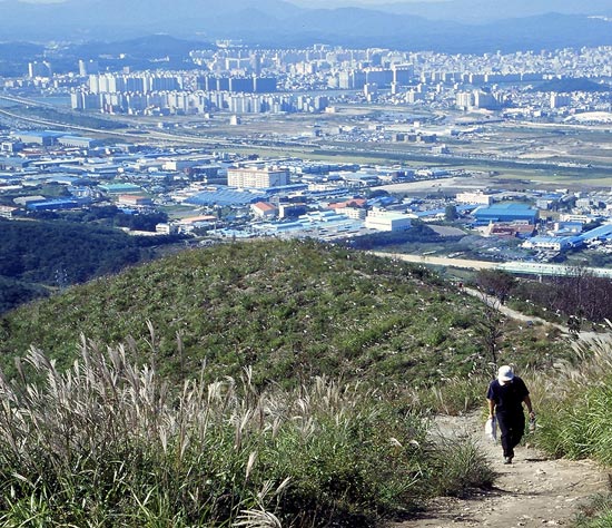 무룡산 정상에서 내려다본 북구마을의 모습