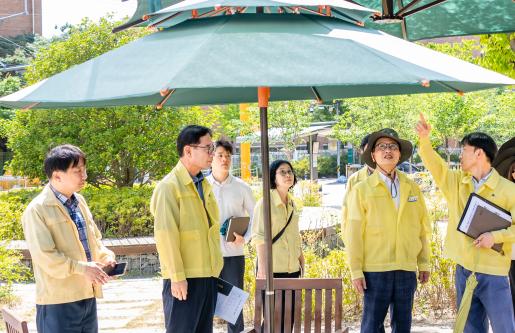 매곡초 앞 및 매곡공원 신규 그늘막 설치 현장 방문