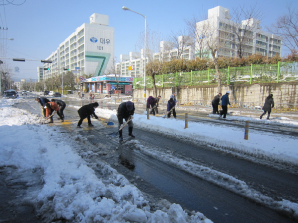 110214~0215 폭설에 따른 자생단체 회원 제설작업