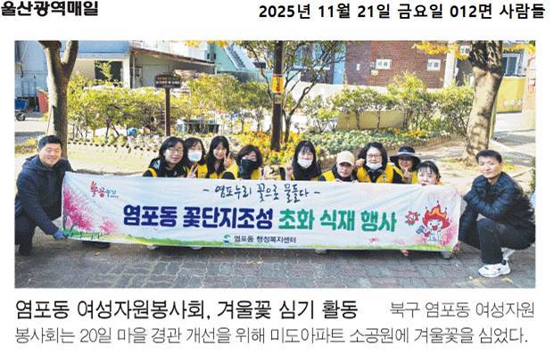 ('25. 11. 21.) 염포동 여성자원봉사회, 겨울철 초화류 식재